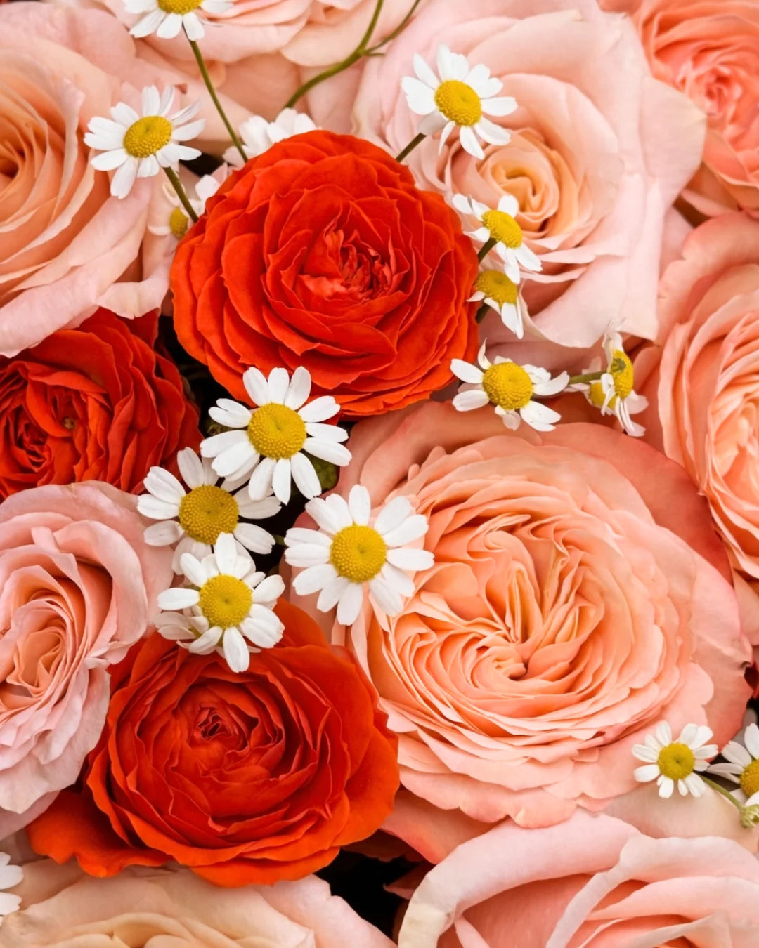 Peach & Orange Rose Bouquet