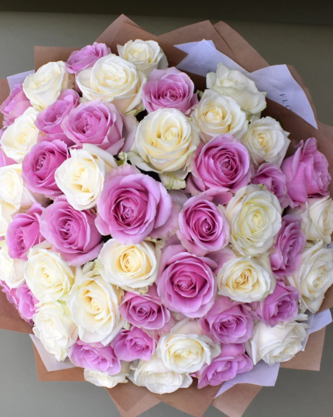 White & Pink Rose Bouquet