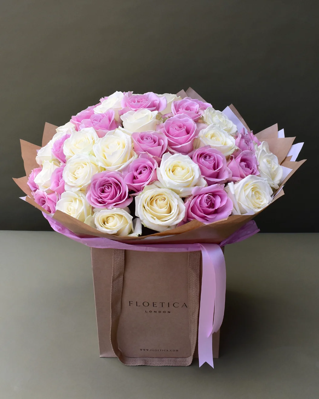 White & Pink Rose Bouquet