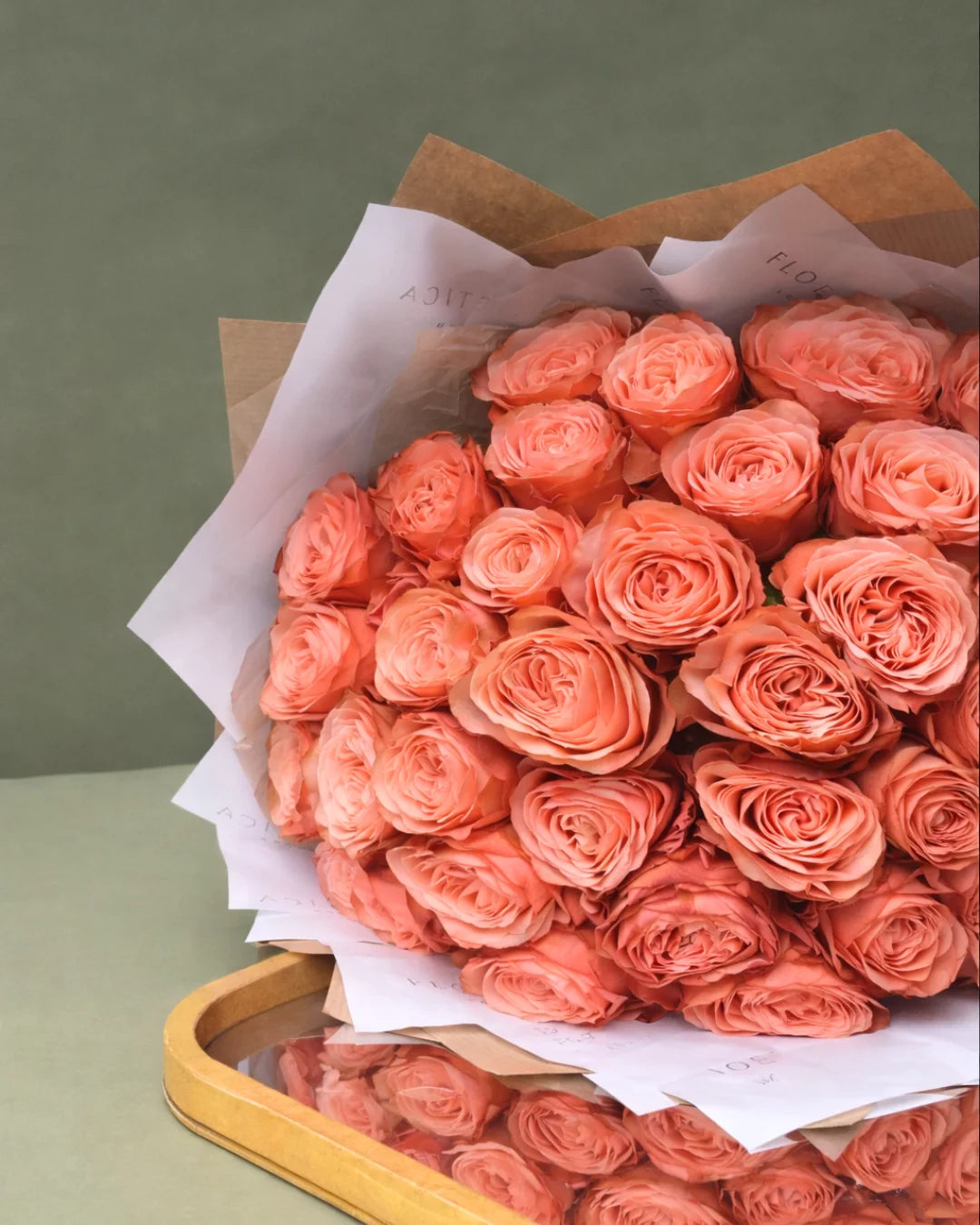 Warm Peach Rose Bouquet