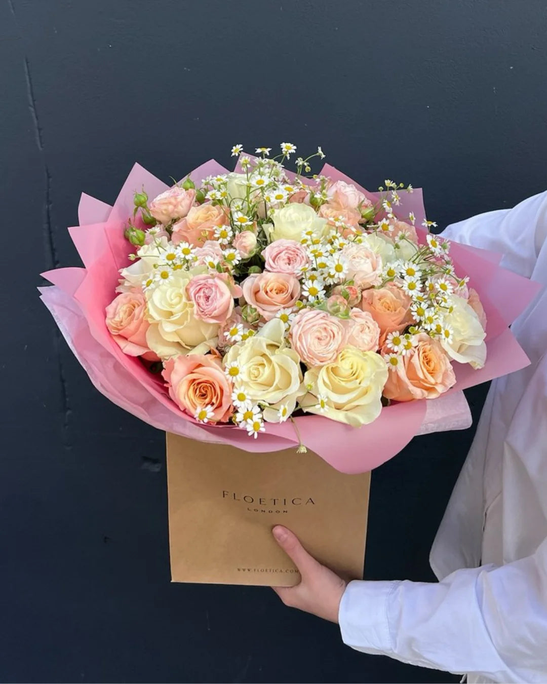 Diana – Pastel Pink & White Rose Bouquet