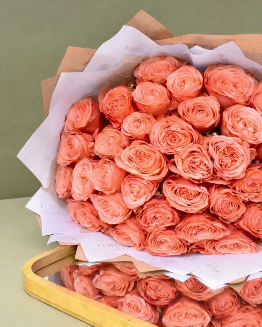 Warm Peach Rose Bouquet